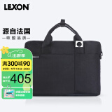 乐上（LEXON）手提电脑包单肩包14英寸商务笔记本包公文包男休闲斜挎包 黑色
