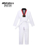 泰拳德古拉跆拳道服儿童成人训练服棉表演服品势竞技服教练服长袖道服 2XS码