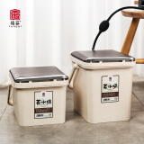 福容（FUROOT）智能茶水桶茶桶茶渣桶废水桶茶盘接茶储水桶茶几排水桶茶具配件  【翻盖款】7L-单桶