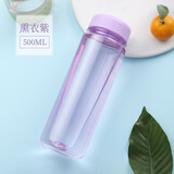 cuipo水杯男女学生创意tritan运动旅行杯子高颜值外出便携塑料随手杯 紫色500ml