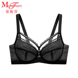 曼妮芬大胸显小文胸全罩杯内衣U比软钢圈大码文胸20840532 020 黑色 80C