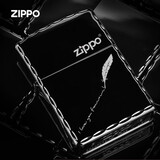 ZIPPO打火机煤油防风 钻切黑冰 定制刻照片刻字男生生日礼物送男友老公 爱心礼盒装（留言款式）