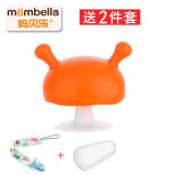 妈贝乐（mombella） mombella妈贝乐小蘑菇牙胶安抚牙胶硅胶安全婴儿磨牙牙胶咬咬胶 橙色 桃子+防掉链+收纳盒