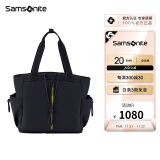 新秀丽（Samsonite）运动百搭女士手提包托特包斜挎大容量通勤黑色单肩包QX1