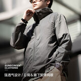 马登工装轻薄透气UPF50+防晒衣户外便携皮肤衣钓鱼防晒服男夏薄款夹克 深灰 M