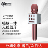 屁颠虫（Hifier） X17玫红无线蓝牙麦克风 话筒音箱一体手机麦 家庭KTV户内外k歌听歌直播演讲主持便携话筒