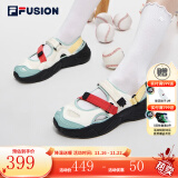 FILA FUSION官方潮牌斐乐女鞋潮流凉鞋轻便凉鞋玛丽珍凉鞋 雪白/港灰绿-SH 35.5