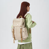 VAOPER【花儿与少年同款】喂牌户外旅行大容量双肩包女大学生书包男背包 卡其色花儿与少年同款 大包