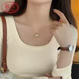 浪莎方领打底衫女25秋冬新品加厚磨绒螺纹长袖修身抑菌防螨内搭上衣