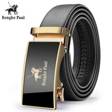 融柯保罗皮带男士腰带真牛皮新款自动扣头中青年商务休闲裤带送男友礼物 金色-款式六 110cm 【需要其他长度联系客服备注】