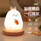 芮八充电小夜灯生日礼物情人节新年送女朋友闺蜜兔子婴儿喂奶床头灯 萌萌兔（充插两用/柔软硅胶）