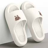稻草人拖鞋男女居家用秋冬洗澡厚底浴室内外穿情侣防滑静音凉拖 白36-37