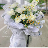 钰尚清明节菊花花束扫墓祭奠祭祀悼念鲜花速递同城北京上海广州配送店 款15(11朵白菊花)T