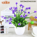 礼赫家饰蝴蝶兰仿真花假花摆设客厅餐桌花摆花绿植小盆栽室内外摆件装饰品 塑料紫色蝴蝶兰+仿瓷花瓶