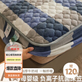 艾薇牛奶绒床笠加厚冬季床罩床垫保护套夹棉床笠单件 色彩格-蓝 1.8m