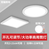 梵耀 超薄大功率 商业led筒灯 嵌入式自由开孔 家用格栅客厅洞灯 21W-白光-F