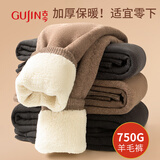 古今（GUJIN）羊毛加绒加厚棉裤女巨厚大码保暖裤中老年东北打底绒裤秋冬XL
