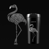 雷德夫（LEIDFOR）保温杯便携水杯随行杯不锈钢杯子咖啡杯随手杯 杯盖tritan材质 雅黑色400ml-火烈鸟