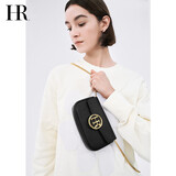 HR赫莲娜包包女包时尚女小方包头层牛皮单肩包简约链条包生日礼物 黑色