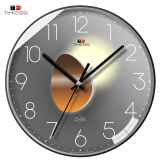 Timess挂钟钟表客厅家用创意时钟简约扫秒机芯石英钟表挂墙 36cm