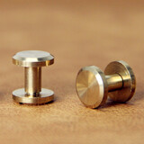 FONT手工黄铜螺丝皮带配件子母螺丝对接固定连接皮螺母钉腰带皮片固定 铜色2组装 0.5cm