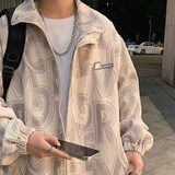 鲁雅尔 美式复古重磅灯芯绒外套男秋冬季宽松韩版潮流休闲长袖夹克男学 卡其色 XL 【建议120-140斤】
