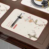 艾维乐 新中式餐垫 防水防油防烫杯子垫轻奢家用垫菜盘垫餐桌垫茶几垫 夕阳红【防水防油免洗】 Q弹硅胶皮革餐垫40X60CM