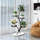 速立普SHULIPU花架客厅落地式花瓶花盆架轻奢高档多层花架子底座多肉绿植置物架 富贵树【黑色五层】45*90