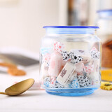 乐美雅（Luminarc） 凝彩 冰蓝/冰粉圆舞曲玻璃密封罐 储物罐 茶叶罐 糖果罐 收纳罐 冰蓝0.5L