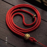 圣喜安粗款八股绳项链绳手工编织防断吊坠挂绳翡翠和田玉挂坠挂脖绳 幸运红 3.6MM 周长68CM