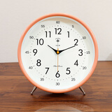 光阴的故事桌面台式时钟座钟客厅家用时尚坐钟表简约现代台钟摆件座挂两用 2363-暖意桔【带闹钟 】