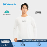 Columbia【蒋奇明同款】哥伦比亚户外男吸湿透气干爽圆领长袖T恤AE4941 101(白色) S (170/92A)