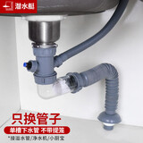 潜水艇（Submarine） 厨房下水管水槽洗菜盆下水器防臭排水管道单双槽洗菜池提篮套装 （省空间）单槽下水管