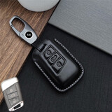 头层牛皮适用于大众帕萨特迈腾速腾cc途观l朗逸途昂探岳途岳钥匙套钥匙包车用钥匙扣高档男创意新款全包 D款 炫晶黑