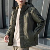 阿迪达斯 （adidas）棉服男装 25秋冬新款户外运动防风保暖时尚连帽休闲夹克加厚外套 IV9230/绿色/大棉服 L