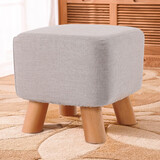 爱必居 小凳子家用实木圆矮凳梳妆凳可爱板凳客厅沙发凳小板凳穿鞋凳 方矮凳灰色