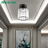 雷士（NVC）过道灯客厅led玄关灯  北欧水晶卧室餐厅灯过道走廊衣帽间门厅 哑黑玄关灯【带7瓦三色光源】