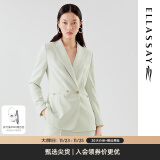 歌力思（ELLASSAY）春夏新款翻领立体剪裁金属扣通勤西装外套女EWD331T20700 豆沙绿 XS