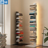 唐辑隐形书架落地简易铁艺置物架转角立式夹缝书本收纳架子 白色6层