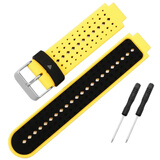 钟米适用佳明Forerunner235 220 230 620 630 735XT硅胶表带腕带 正黄内黑