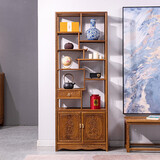 寻古红木家具非洲鸡翅木（学名：非洲崖豆木）博古架实木中式多宝阁客厅隔断柜玄关古董茶酒置物架 单个：长75宽30高198cm