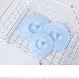 伊野茹蔓日本厨房保鲜盖杯盖硅胶大号密封杯盖水杯盖子创意微波炉碗盖 北欧蓝一体盖 小号10.5cm