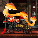 吉善缘 玉如意摆件 家居客厅玄关酒柜装饰品公司办公室店铺乔迁开业礼品 升级版大号（蜜蜡色)