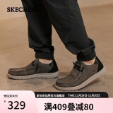 斯凯奇（Skechers）帆布鞋男士商务休闲鞋子66387 黑色 45 