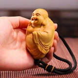 黄杨木雕弥勒佛实木手把玩物件手把件男士随身盘玩吊坠挂件工艺品