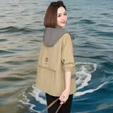 皮尔卡丹女士短外套春秋季女装休闲上衣加厚风衣2026新款工装风短外套 卡其色【有里布】 2XL （建议136-150斤）