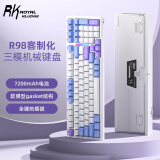 RK ROYAL KLUDGE R98三模机械键盘无线蓝牙有线电竞游戏电脑办公客制化热插拔98键侧刻女生打字烟雨轴V2 奶芋(烟雨轴V2)热插拔(三模)RGB