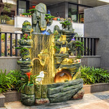 清淼 假山流水喷泉风水轮阳台客厅办公室加湿器摆件家居装饰开业礼品 20188小号：长88*宽38*高136厘米