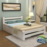 帝灏【现货闪发】床全实木床双人床现代简约单人床经济出租房 实木床【白漆色】裸床 1.5米*2米（前30名抢）