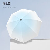 栀臻 全自动雨伞 太阳伞黑胶防晒防紫外线男女士大号晴雨两用伞遮阳伞 渐变海盐蓝【48骨手动】